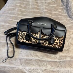 Dr. Martens Leopard Print Hair On Top Handle Satchel